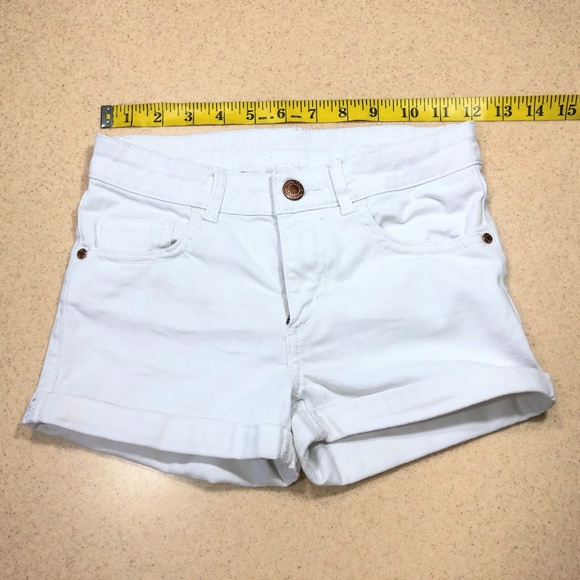 Girls H&M Twill White Hem Shorts, Size 9-10Y - Picture 3 of 6